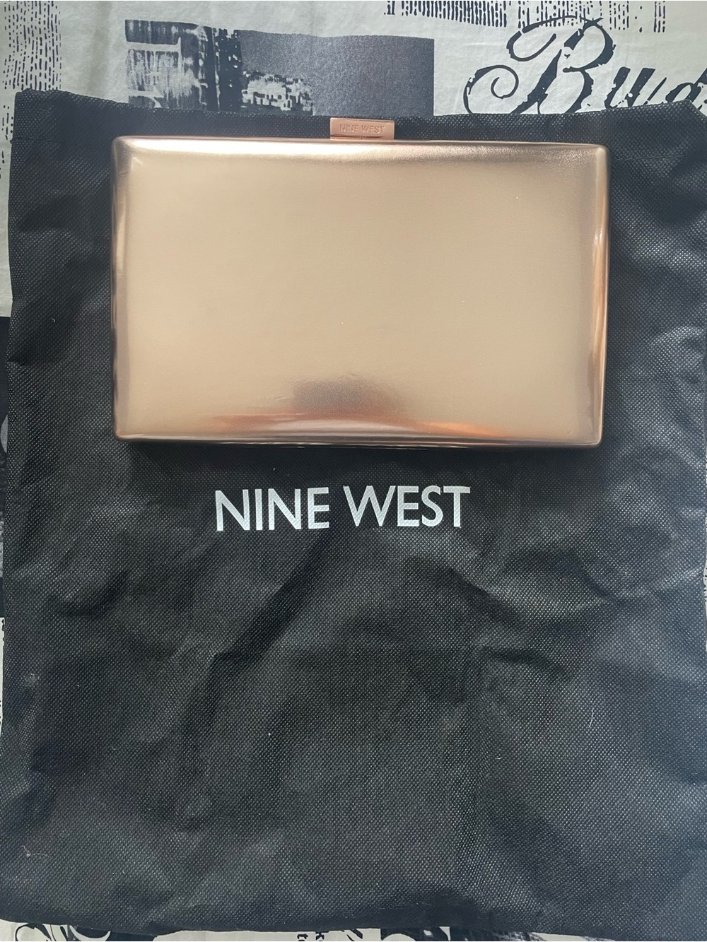 Nine West Rose Gold Metallic Card Holder Clutch